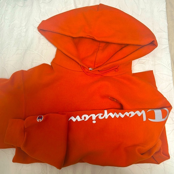 Orange Champion Hoodie with Silver Reflective Tag - Picture 2 of 2